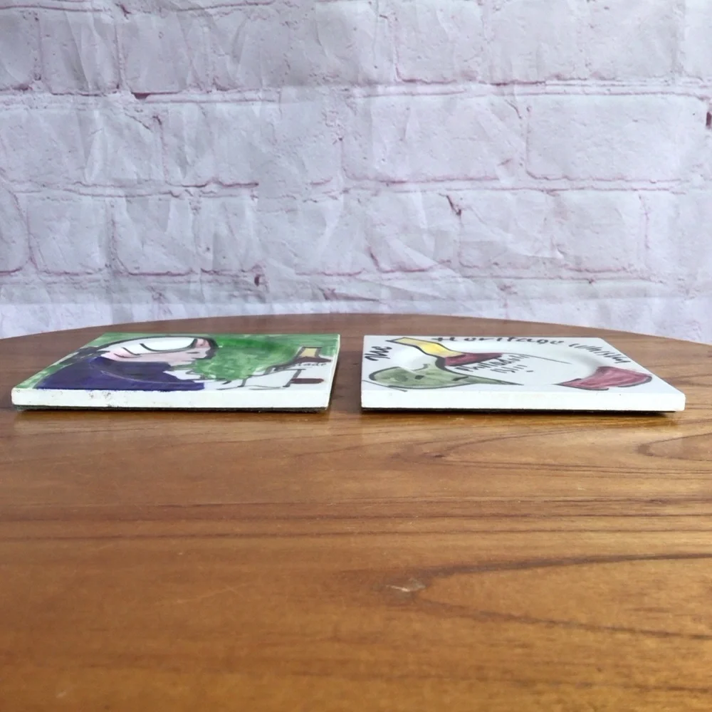 Vintage Philadelphia Blended Whiskey Ceramic Coaster Pair